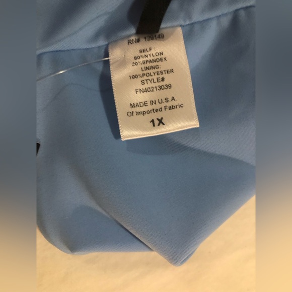 Fashion Nova NWT pastel blue tie front bikini top, 1X - Picture 7 of 8